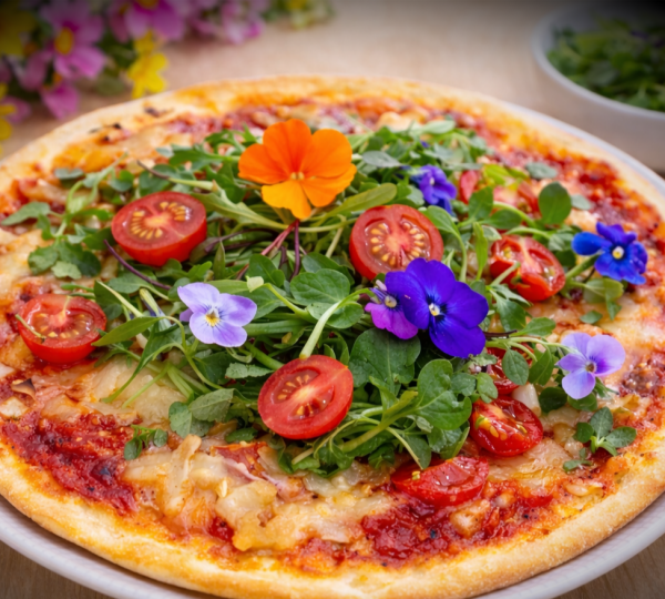 봄나물 꽃 피자