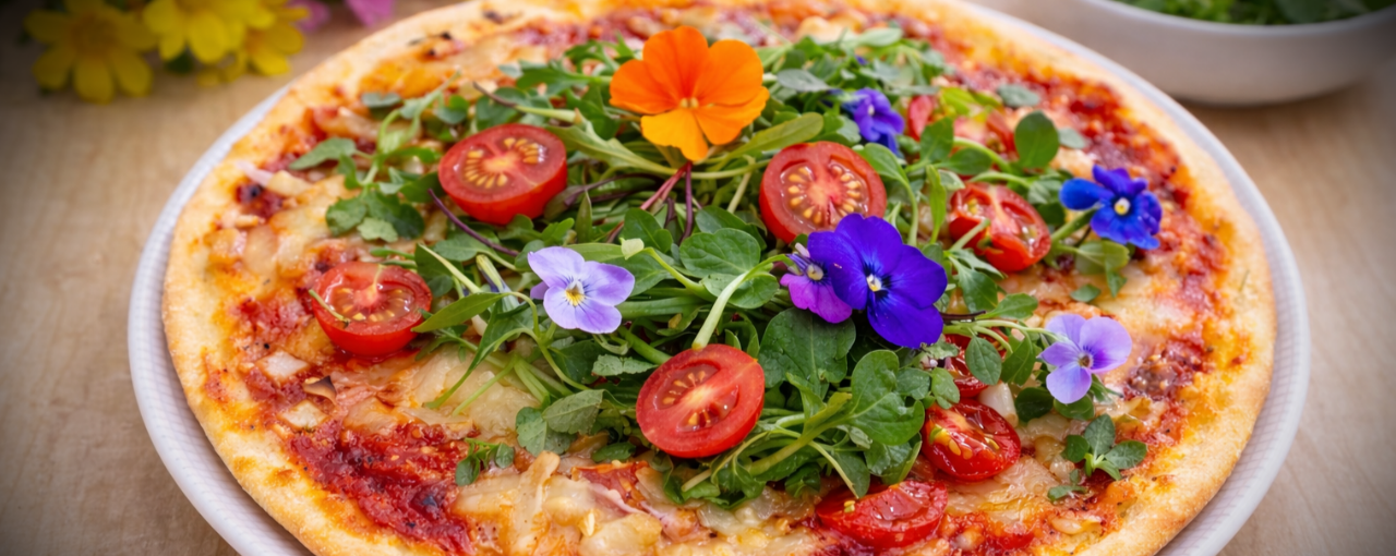 봄나물 꽃 피자